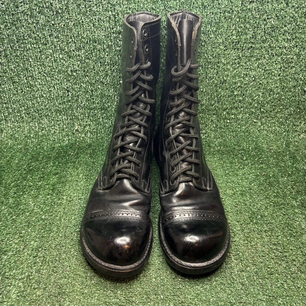 Double H Jump Boots Leather Cap Toe Military Goth Combat Boots Black Mens 10 E